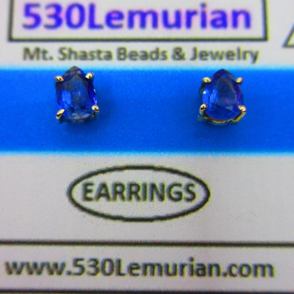 Blue Kyanite Faceted Gemstone Sterling Silver Stud Earrings